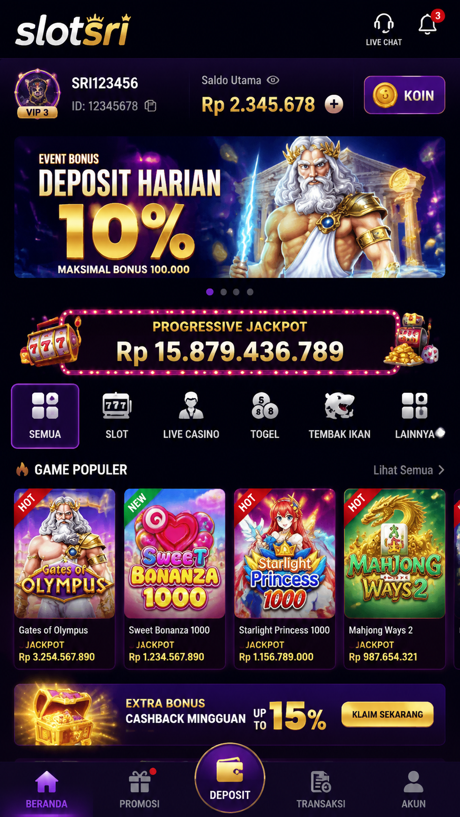 Screenshot 1 slotsri